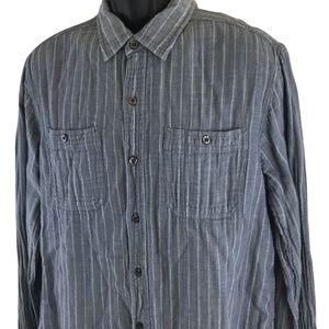 Converse One Star Blue Long Sleeve Button Up